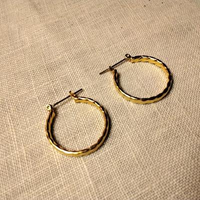 Goldtone Braided Look Hoop Earrings