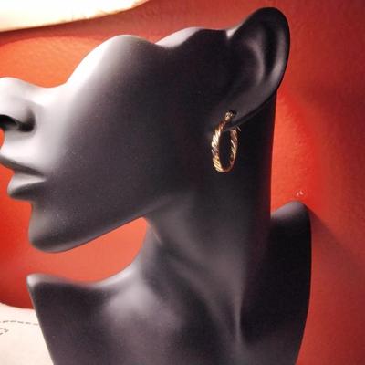 Goldtone Braided Look Hoop Earrings