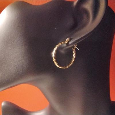 Goldtone Braided Look Hoop Earrings