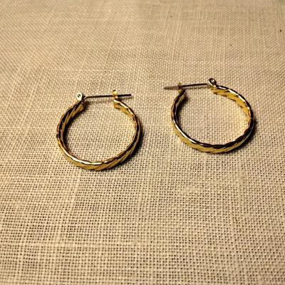 Goldtone Braided Look Hoop Earrings