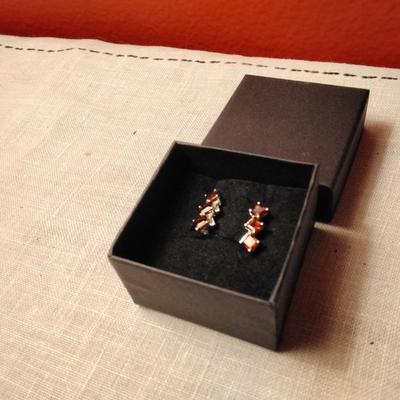 3ct Garnet Leverback Earrings