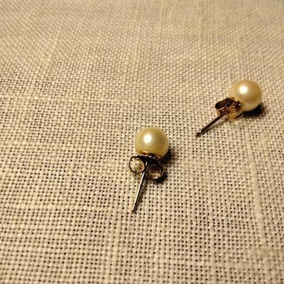 6 mm Akoya Pearls on 14k Gold Posts