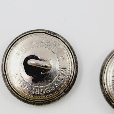 VINTAGE WATERBURY CO. W21 SILVER MILITARY BUTTONS