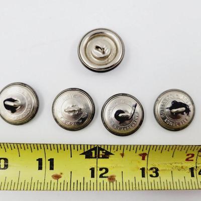 VINTAGE WATERBURY CO. W21 SILVER MILITARY BUTTONS