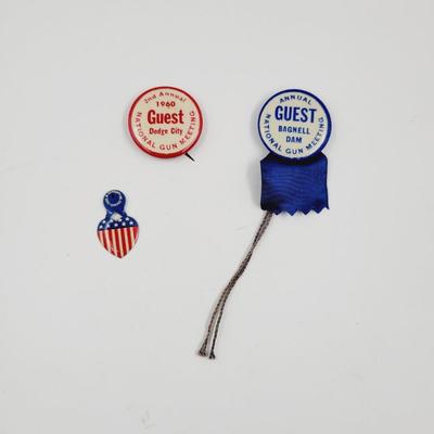 1960s NATIONAL GUN MEETING PINS