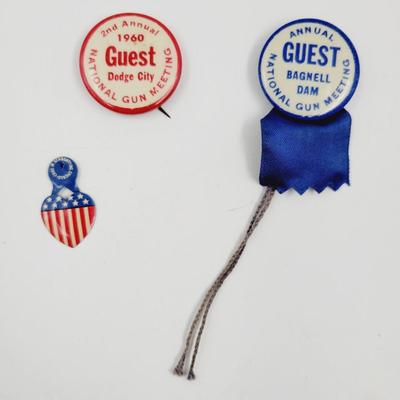 1960s NATIONAL GUN MEETING PINS