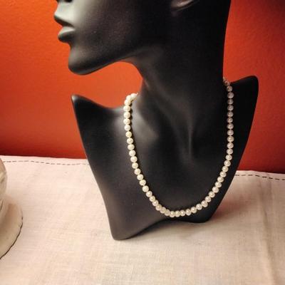 6.5 mm White Pearl Necklace With 14k Gold Filled Clasp