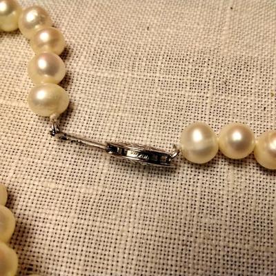6.5 mm White Pearl Necklace With 14k Gold Filled Clasp