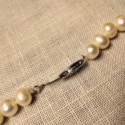 6.5 mm White Pearl Necklace With 14k Gold Filled Clasp