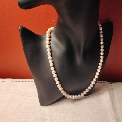 Pink and Lavender Natural South Sea Pearl Necklace 18" 7mm 14k clasp High Luster