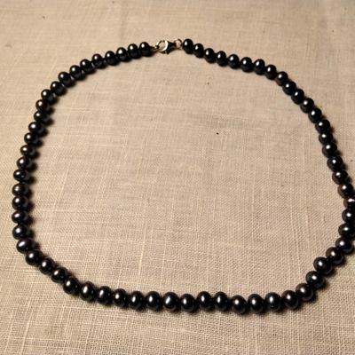 17" 7mm Tahitian Pearl Necklace With 925 Clasp