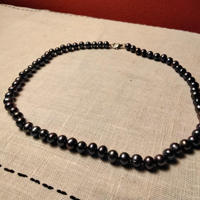17" 7mm Tahitian Pearl Necklace With 925 Clasp