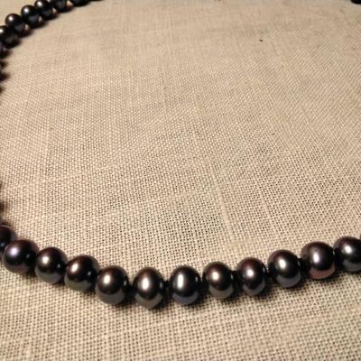 17" 7mm Tahitian Pearl Necklace With 925 Clasp