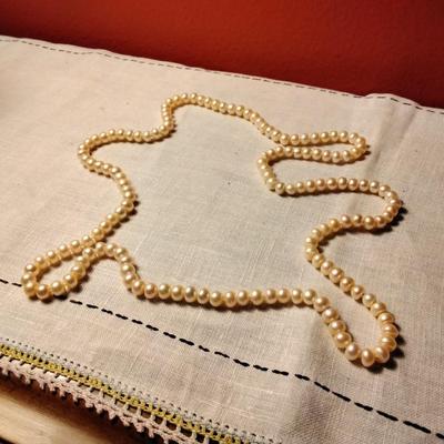 36" 7.5mm Endless Akoya Champagne Pearl Necklace