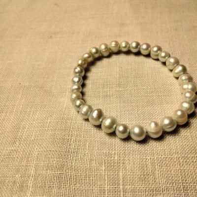 Baby Blue Pearls 7" Elastic Fit