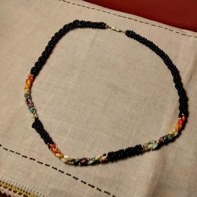 Stunning Vintage 22" Mother of Pearl Rainbow Necklace