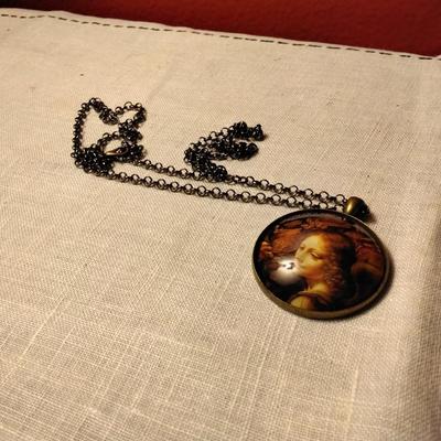 Unique Bubble Glass Cameo 26" Necklace