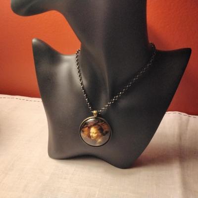 Unique Bubble Glass Cameo 26" Necklace