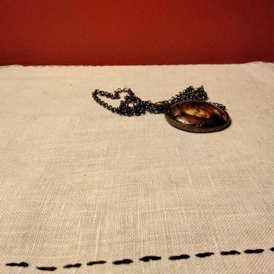 Unique Bubble Glass Cameo 26" Necklace