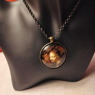 Unique Bubble Glass Cameo 26" Necklace