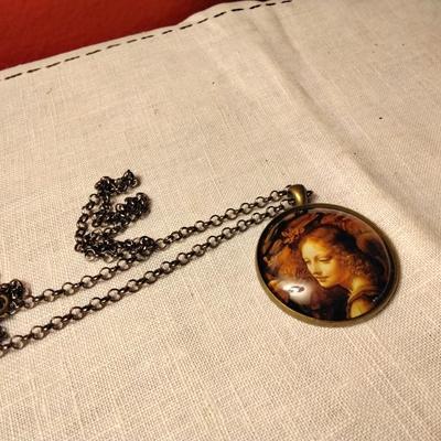 Unique Bubble Glass Cameo 26" Necklace