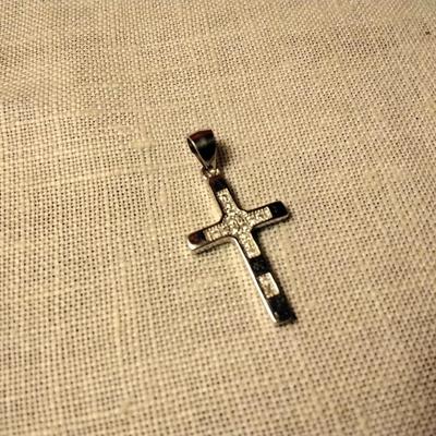 .14ctw White Sapphire 925 Sterling Silver Cross