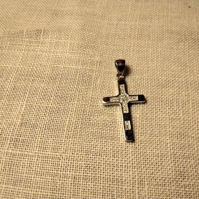 .14ctw White Sapphire 925 Sterling Silver Cross