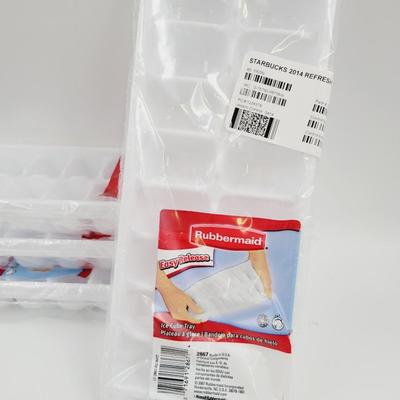 NEW RUBBERMAID ICE CUBE TRAYS IN PKG 4 PC