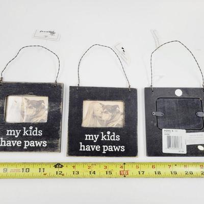 "MY KIDS HAVE PAWS" WOODEN HANGING ORNAMENTS