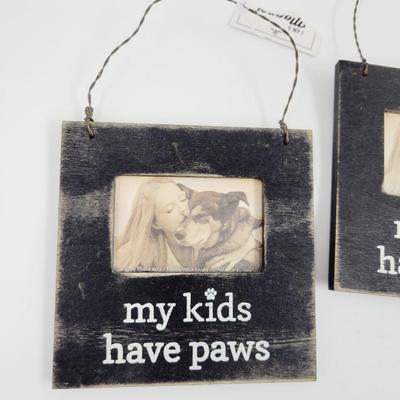 "MY KIDS HAVE PAWS" WOODEN HANGING ORNAMENTS