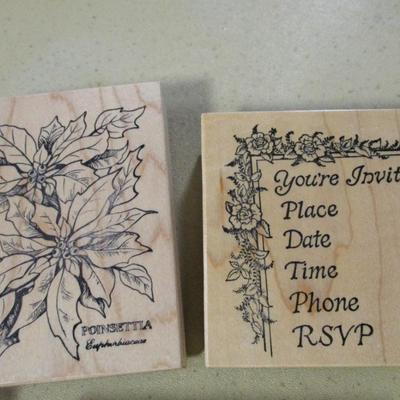 Seasonal Wood Block Hobby or Scrap Book Stamps