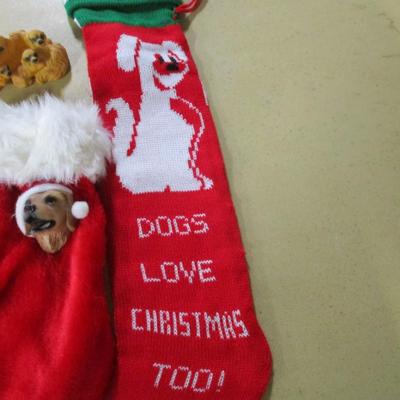 Christmas Stockings & Sandcast Dog