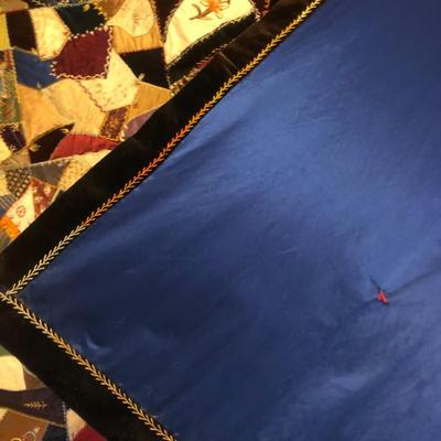 Crazy Quilt with Fanned Corners - Hand Sewn 73