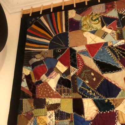 Crazy Quilt with Fanned Corners - Hand Sewn 73