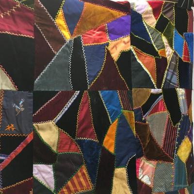 Small Hand Sewn Crazy Quilt 63