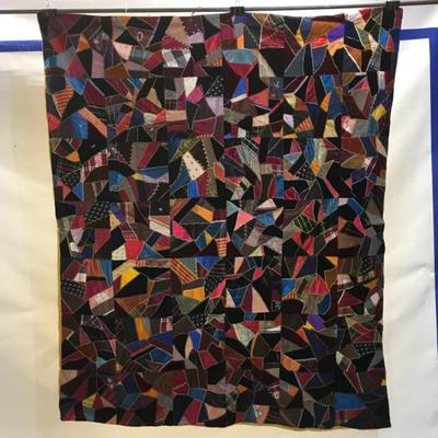 Small Hand Sewn Crazy Quilt 63