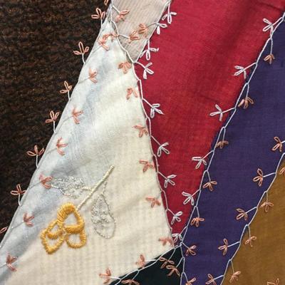 Embroidered Hand Sewn Crazy Quilt 77