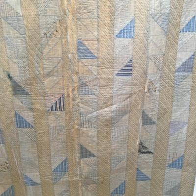 Half Squares and Triangles hand sewn quilt 82
