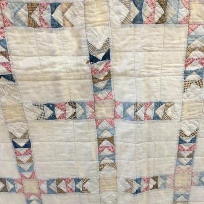 Wild Goose Chase Variation Hand Sewn Quilt 81