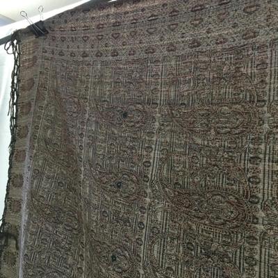 Antique Victorian Paisley Wool Shawl 80