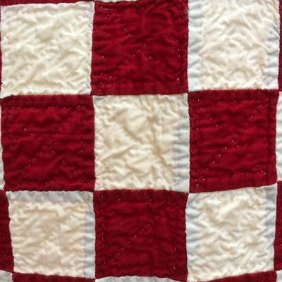 25 Patch Quilt Variation red and White 75