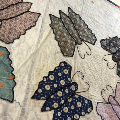 Butterfly Variation Quilt Coverlet 78x72