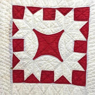 Red White and Stars Quilt Variation 79x61