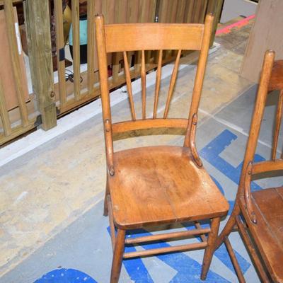 3 Wooden Antique Kitchen Chairs