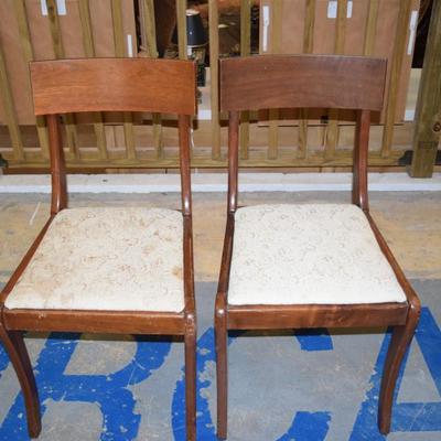 2 Wooden Dining Room Chairs
