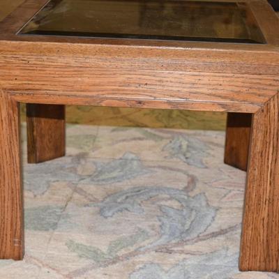 Wooden & Glass End Table