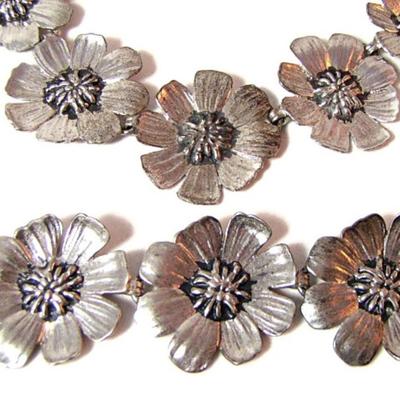 LOT 1: Taylord Sterling Silver Floral Necklace & Bracelet