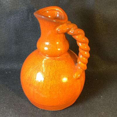 1677 Fall Decor Vietri Platter/Orange Pitcher/Electronic Candles
