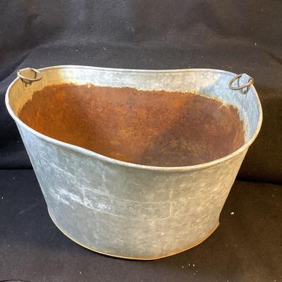1678 Tin Bucket & Patio Decor Stained Mirror