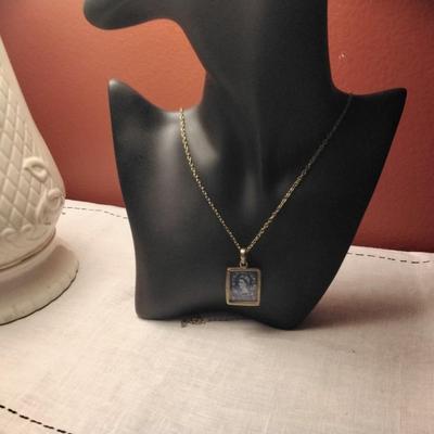 28" Queen Elizabeth Postage Stamp Necklace